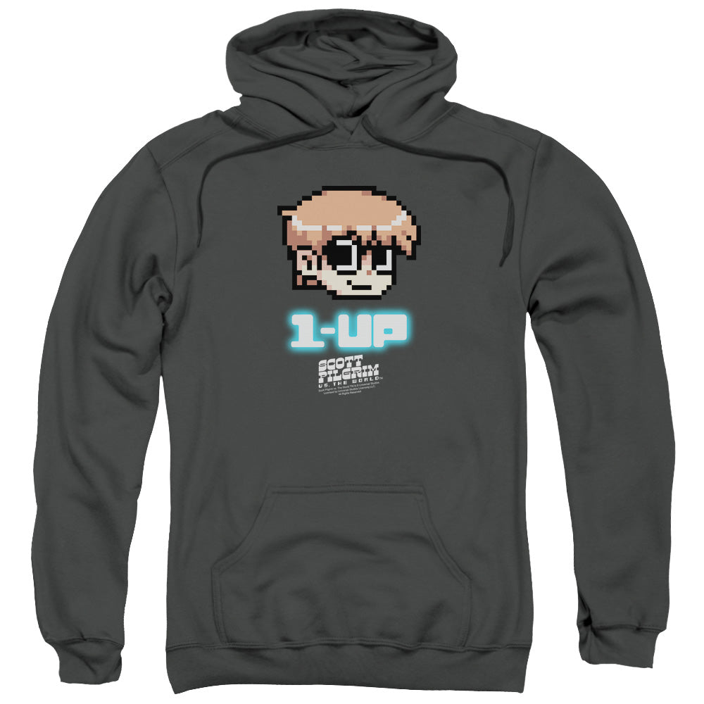 Scott Pilgrim Vs The World 1 Up Mens Hoodie Charcoal