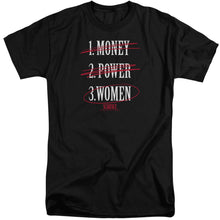 Load image into Gallery viewer, Scarface Money Power Women Mens Tall T Shirt Black