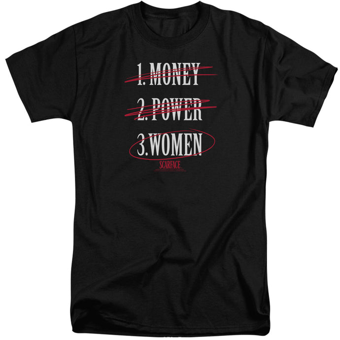 Scarface Money Power Women Mens Tall T Shirt Black