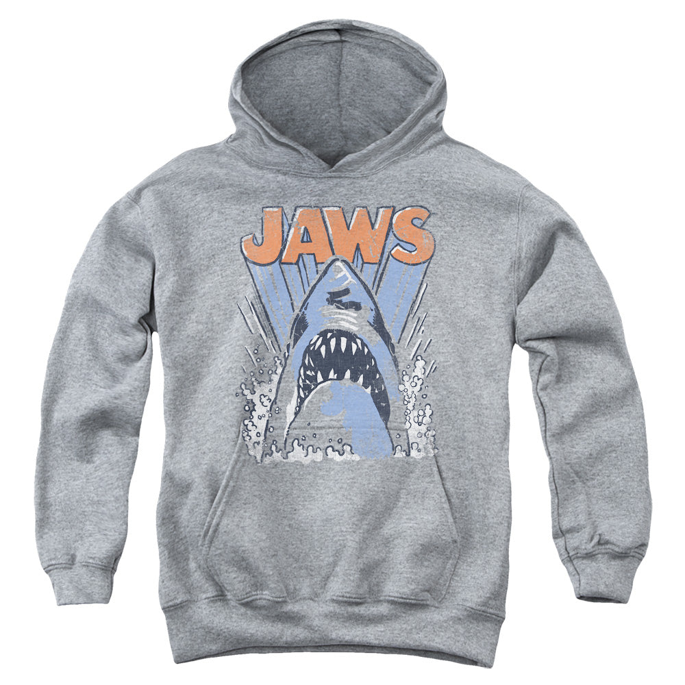 Jaws Comic Splash Kids Youth Hoodie Athletic Heather