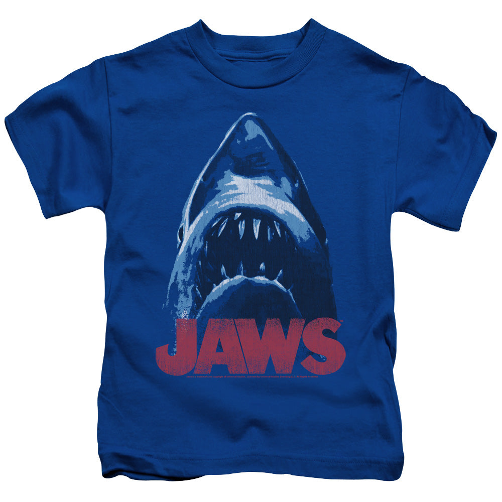 Jaws From Below Juvenile Kids Youth T Shirt Royal Blue