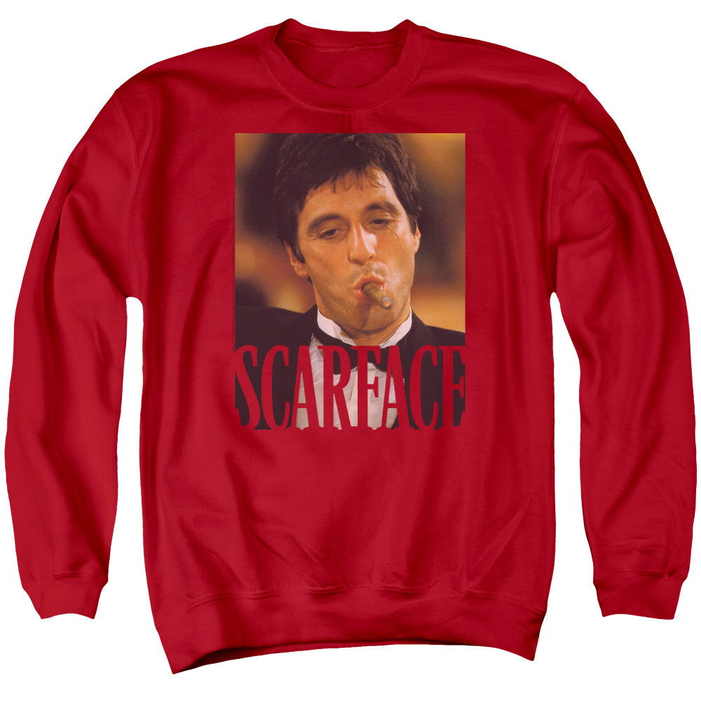 Scarface oking Cigar Mens Crewneck Sweatshirt Red