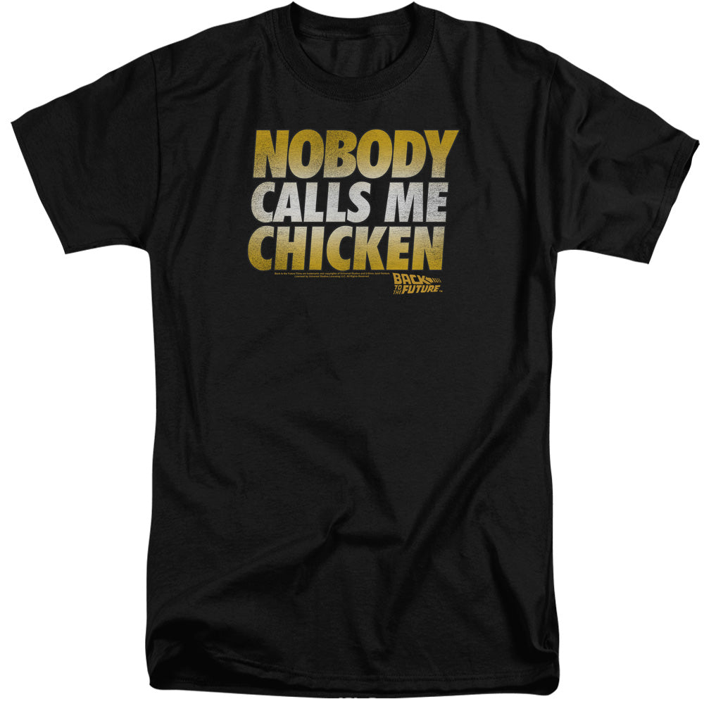 Back To The Future Chicken Mens Tall T Shirt Black