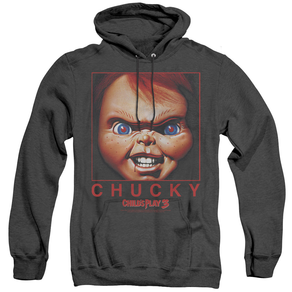 Childs Play 3 Chucky Squared Mens Heather Hoodie Black Black Officially Licensed