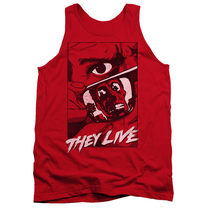 They Live Graphic Poster Mens Tank Top Shirt Red