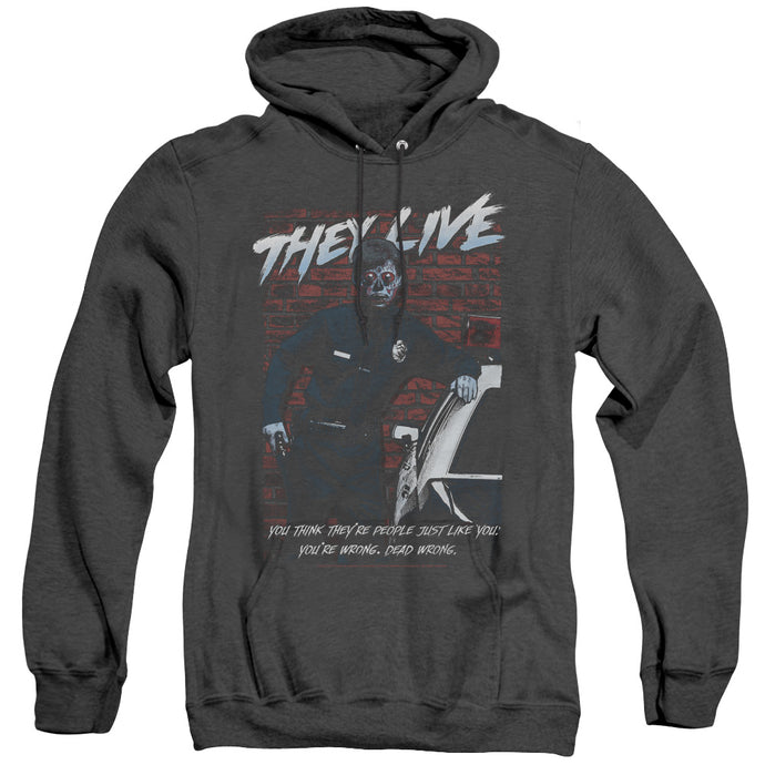 They Live Dead Wrong Heather Mens Hoodie Black