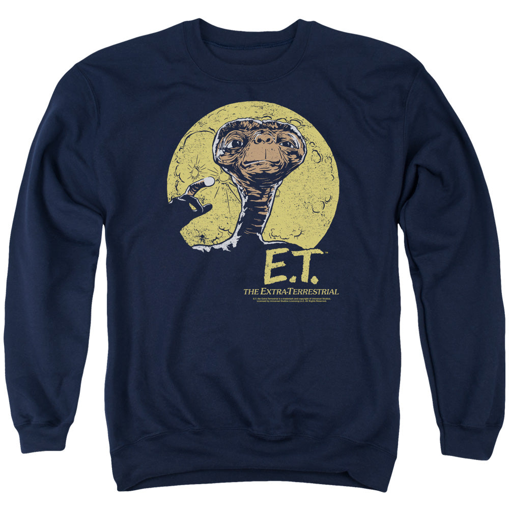 ET the Extra Terrestrial Moon Frame Mens Crewneck Sweatshirt Navy Blue