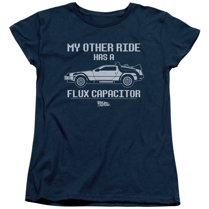 Back To The Future Other Ride Womens T Shirt Navy Blue