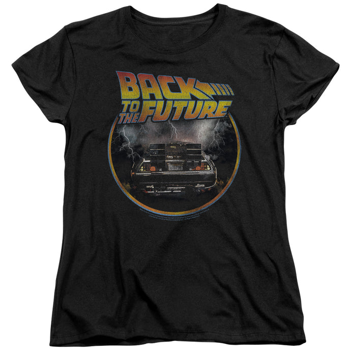 Back To The Future Back Womens T Shirt Black