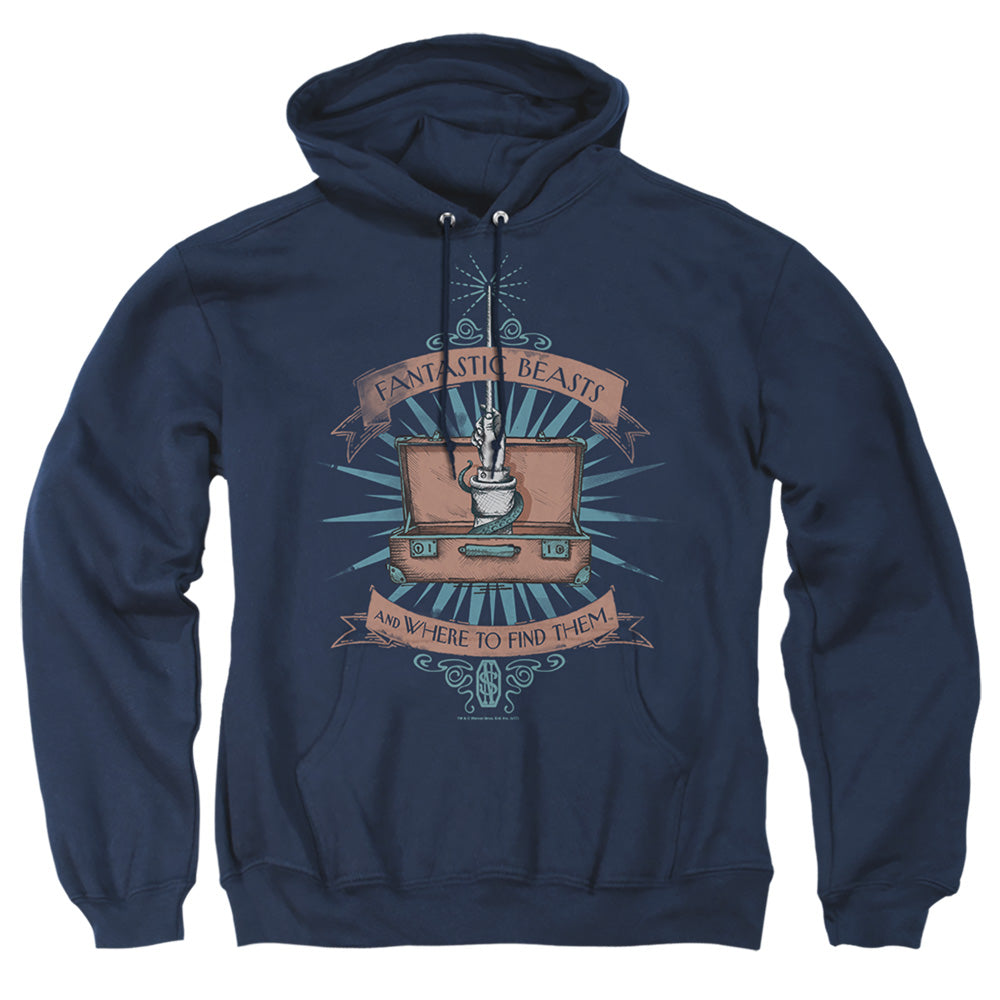 Fantastic Beasts Briefcase Mens Hoodie Navy Officially Licensed