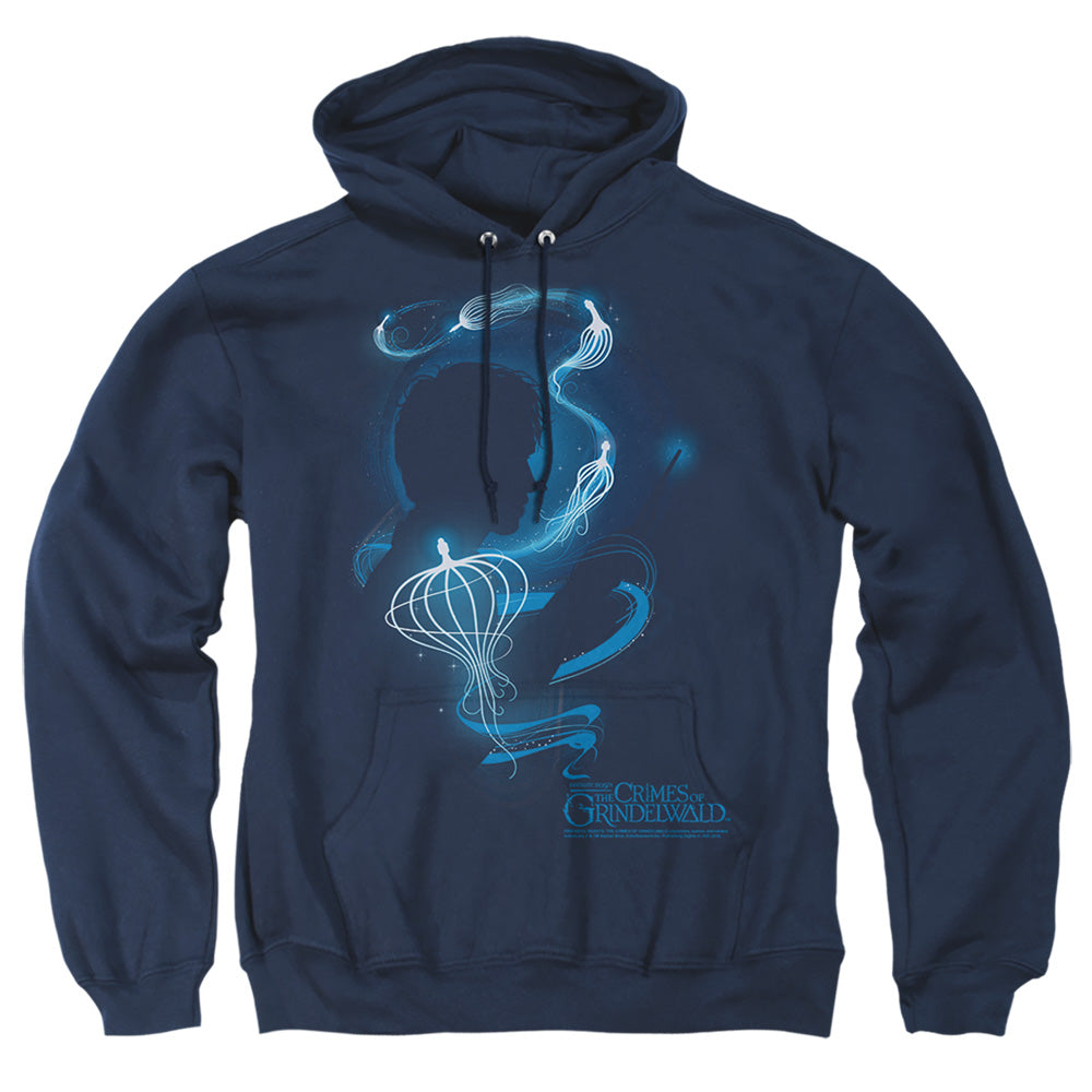 Fantastic Beasts 2 Newt Silhouette Mens Hoodie Navy Officially Licensed