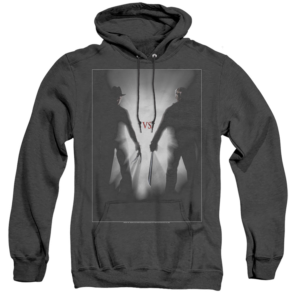 Freddy Vs Jason Silhouettes Mens Heather Hoodie Black Officially Licensed