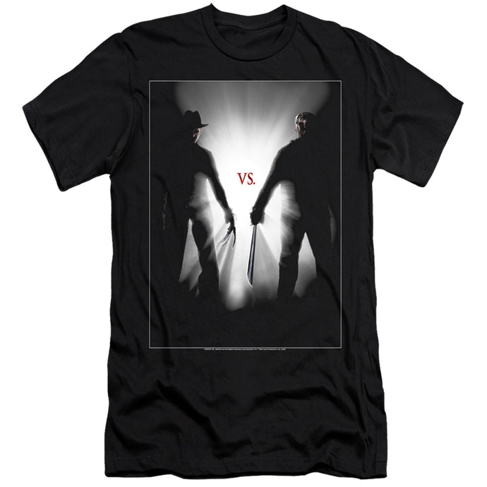 Freddy Vs Jason Silhouettes Premium Bella Canvas Slim Fit Mens T Shirt Black
