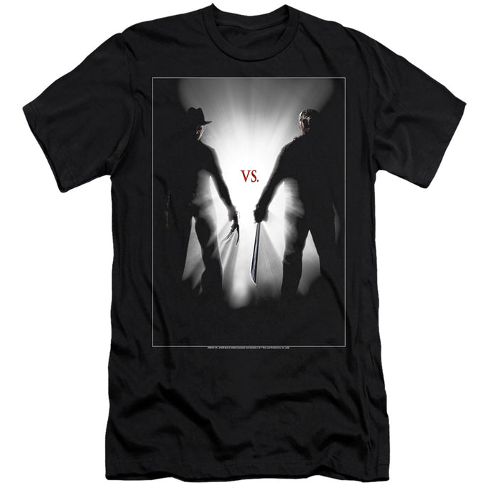 Freddy Vs Jason Silhouettes Slim Fit Mens T Shirt Black