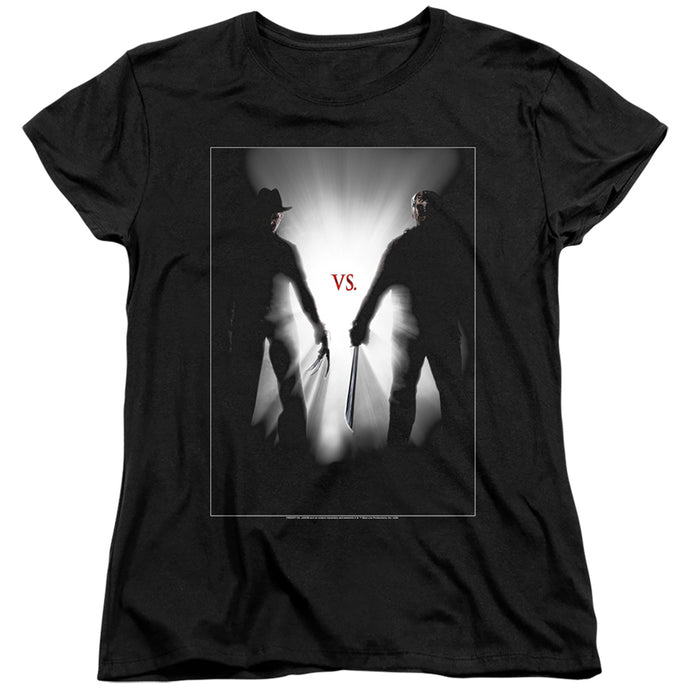 Freddy Vs Jason Silhouettes Womens T Shirt Black
