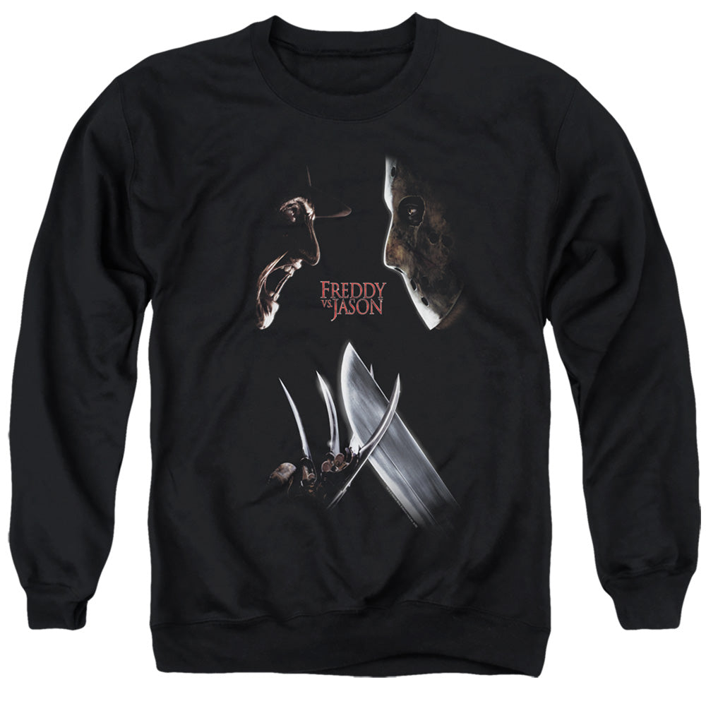 Freddy Vs Jason Face Off Mens Crewneck Sweatshirt Black
