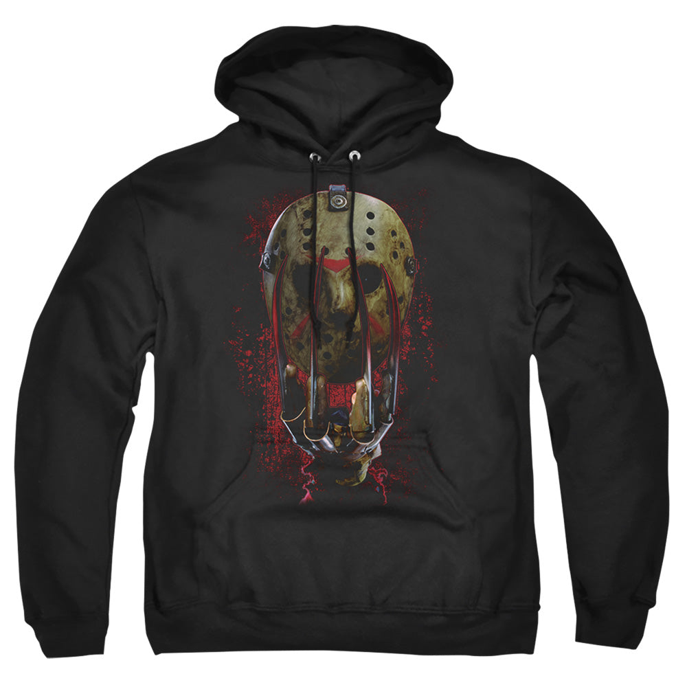Freddy Vs Jason Mask And Claws Mens Hoodie Black Officially Licensed