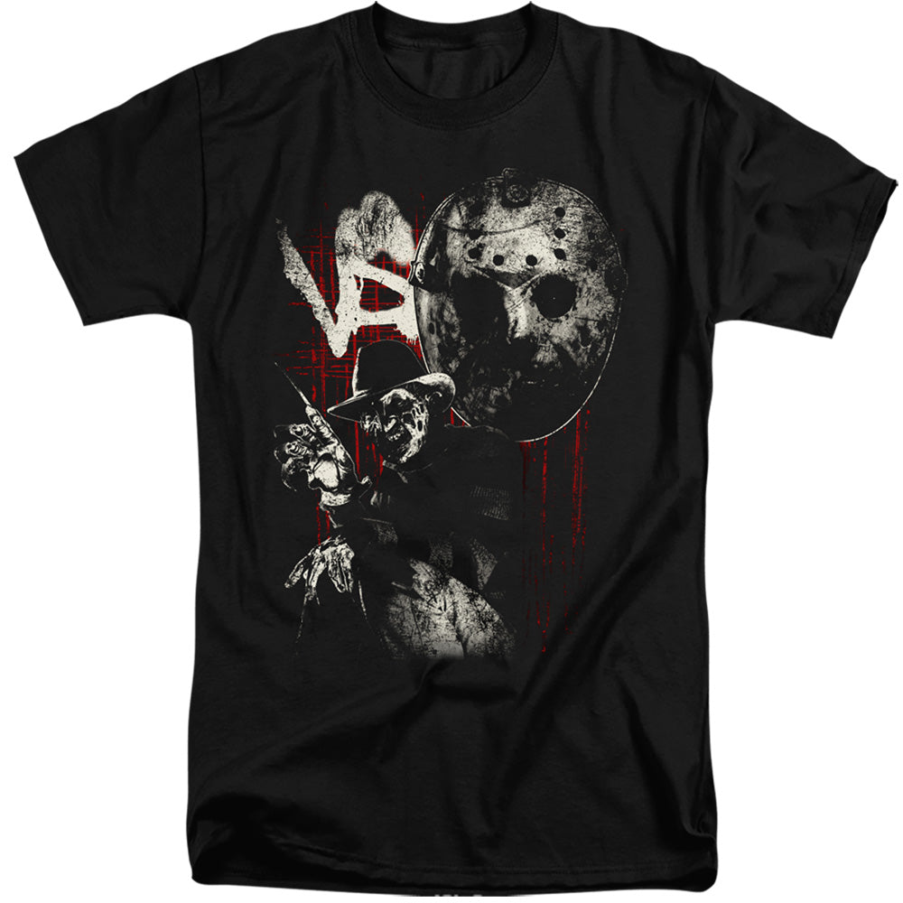 Freddy Vs Jason Scratches Mens Tall T Shirt Black