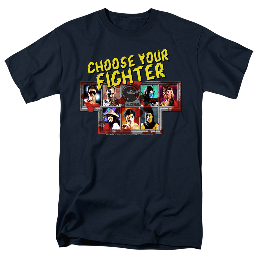 Mortal Kombat Klassic Choose Your Fighter Mens T Shirt Navy Officially Licensed