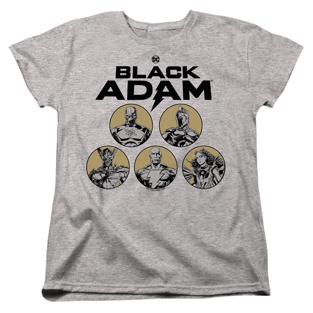 Black Adam Black Adam Contrast Group Womens T Shirt Athletic Heather Officially Licensed