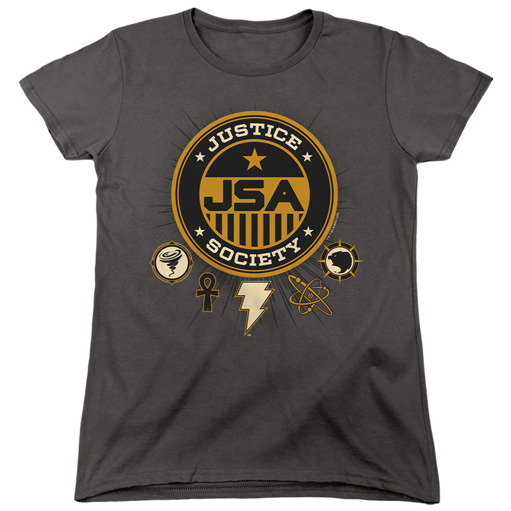 Black Adam Black Adam Justice Society Womens T Shirt Charcoal Officially Licensed