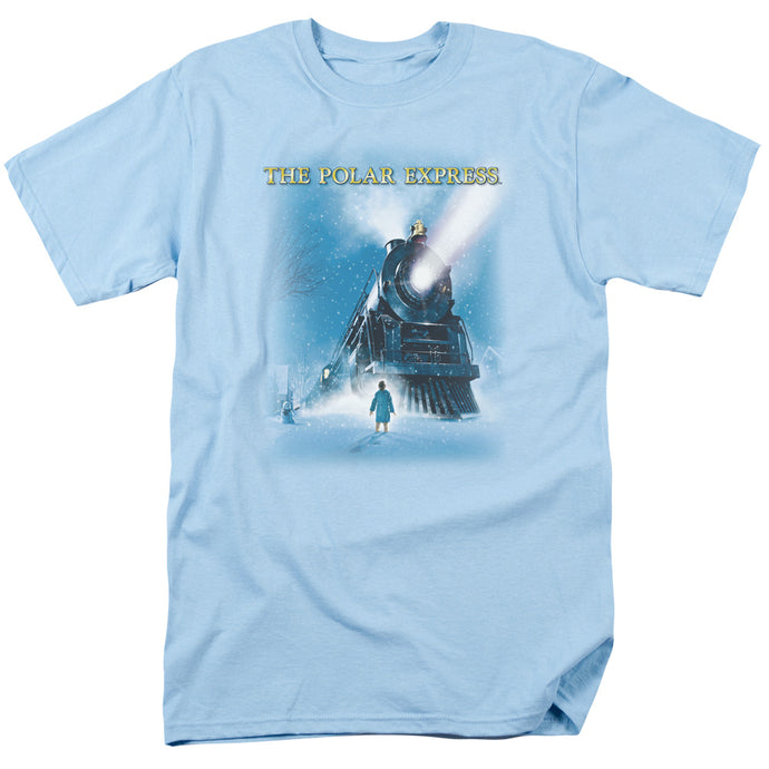 The Polar Express Big Train Mens T Shirt Light Blue