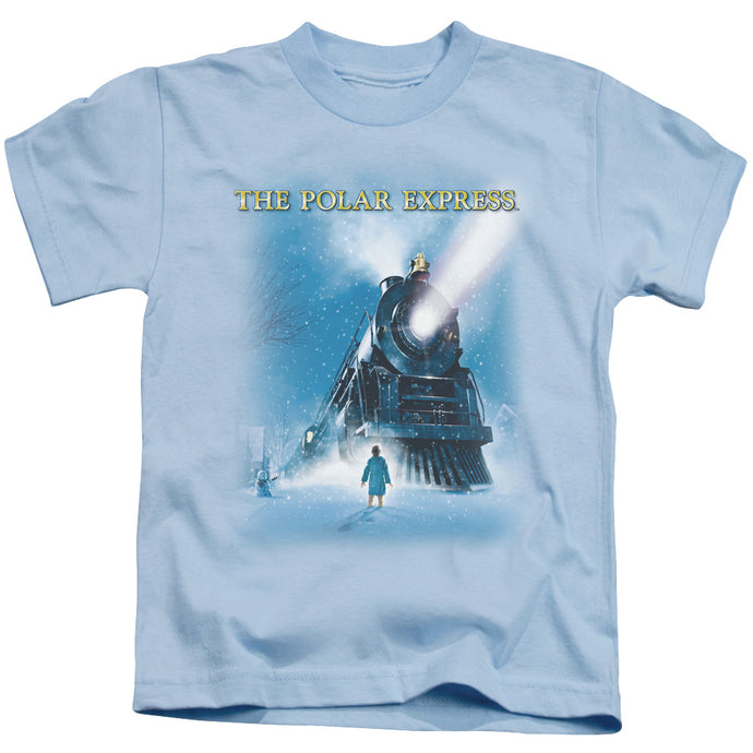 The Polar Express Big Train Juvenile Kids Youth T Shirt Light Blue