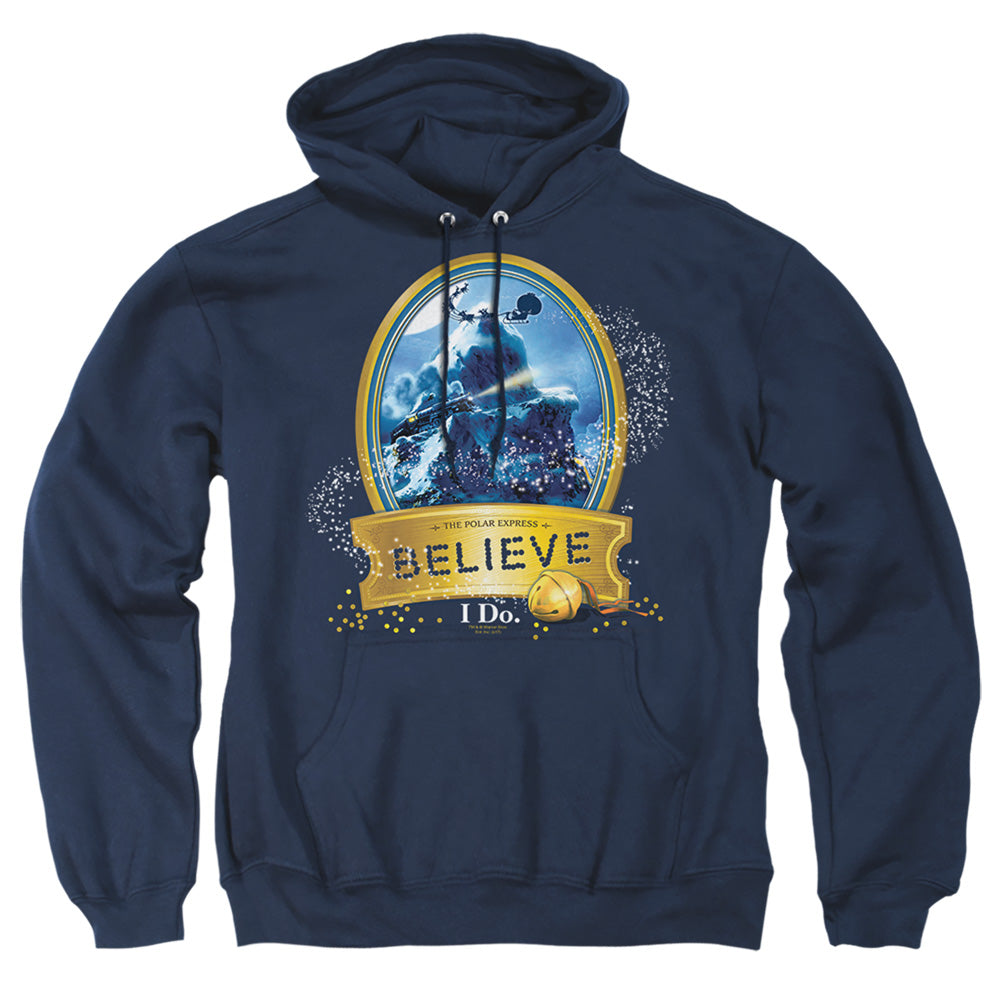 Polar Express True Believer Mens Hoodie Navy Officially Licensed