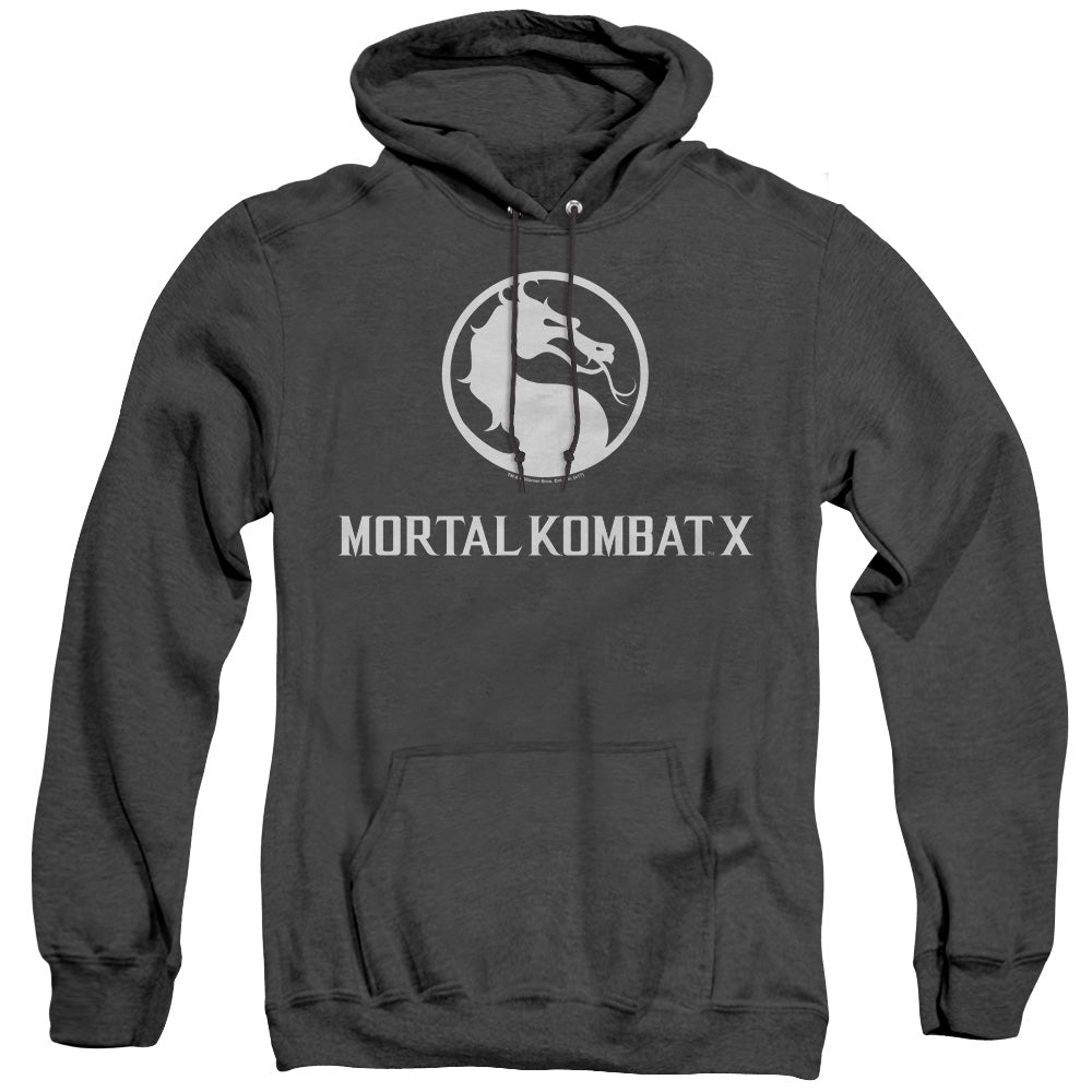Mortal Kombat X Dragon Logo Mens Heather Hoodie Black Officially Licensed