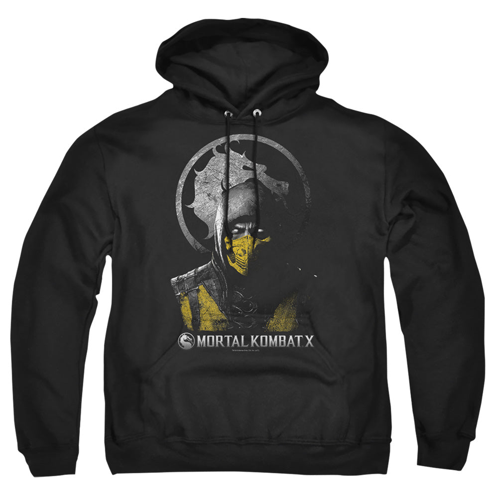 Mortal Kombat X Scorpion Bust Mens Hoodie Black Officially Licensed