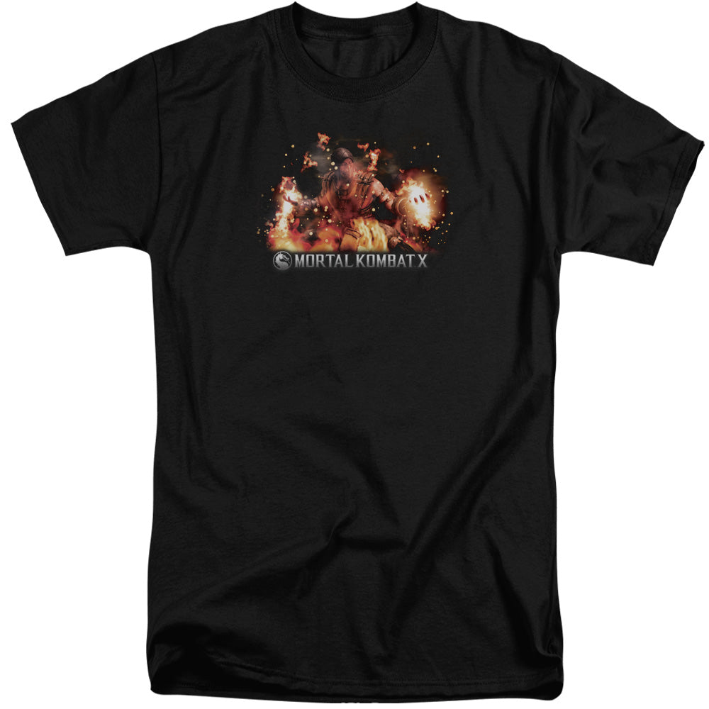 Mortal Kombat X Scorpio Flames Mens Tall T Shirt Black Officially Licensed