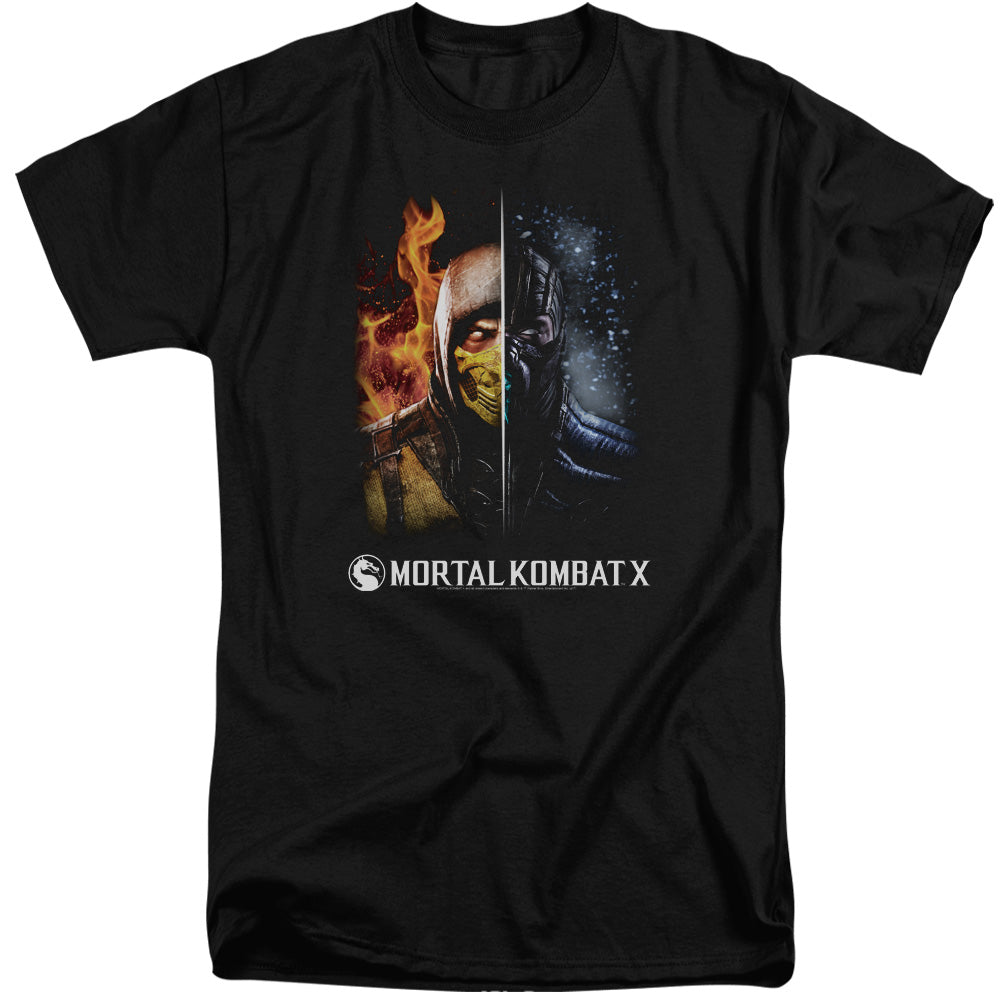 Mortal Kombat Fire And Ice Mens Tall T Shirt Black Officially Licensed
