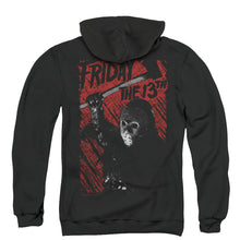 Load image into Gallery viewer, Friday The 13th Jason Lives Back Print Zipper Mens Hoodie Black
