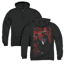 Load image into Gallery viewer, Friday The 13th Jason Lives Back Print Zipper Mens Hoodie Black