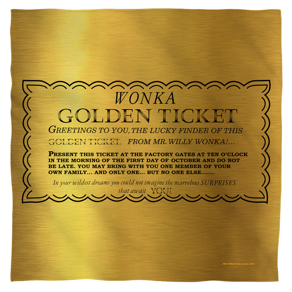 I Got a Golden Ticket Willy Wonka and the Chocolate Factory Bandana Officially Licensed
