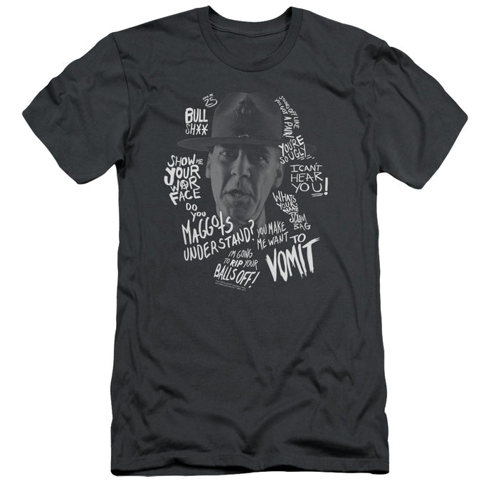 Full Metal Jacket Gunnery Quotes Slim Fit Mens T Shirt Charcoal