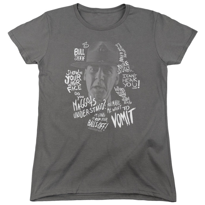 Full Metal Jacket Gunnery Quotes Womens T Shirt Charcoal