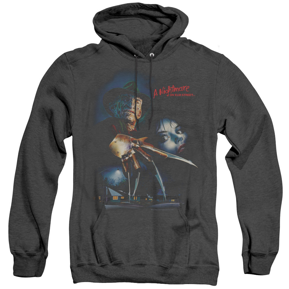 Nightmare On Elm Street Elm Street Poster Mens Heather Hoodie Black Officially Licensed