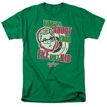 Load image into Gallery viewer, A Christmas Story You&#39;ll Shoot Your Eye Out Mens T Shirt Kelly Green
