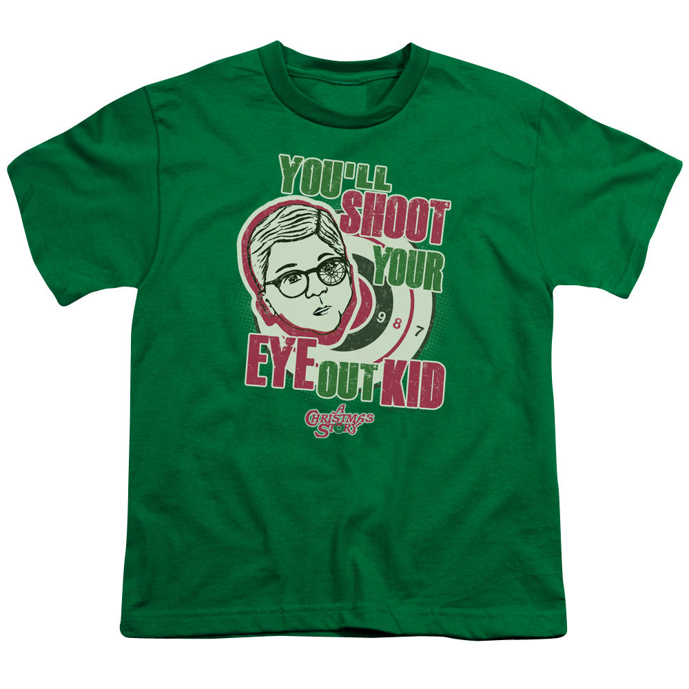 A Christmas Story You'll Shoot Your Eye Out Kids Youth T Shirt Kelly Green