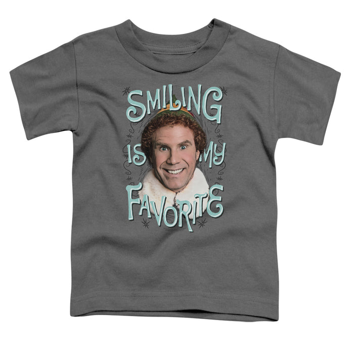 Elf Smiling Toddler Kids Youth T Shirt Charcoal