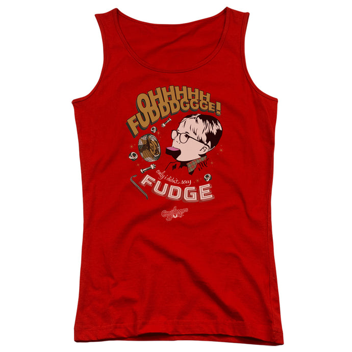 A Christmas Story Fudge Womens Tank Top Shirt Red