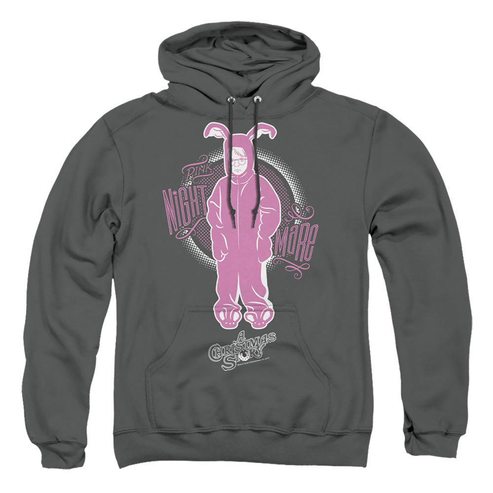 A Christmas Story Pink Nightmare Mens Hoodie Charcoal Officially Licensed