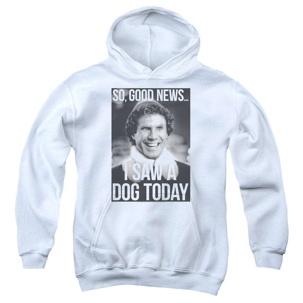 Elf Must Love Dogs Kids Youth Hoodie White