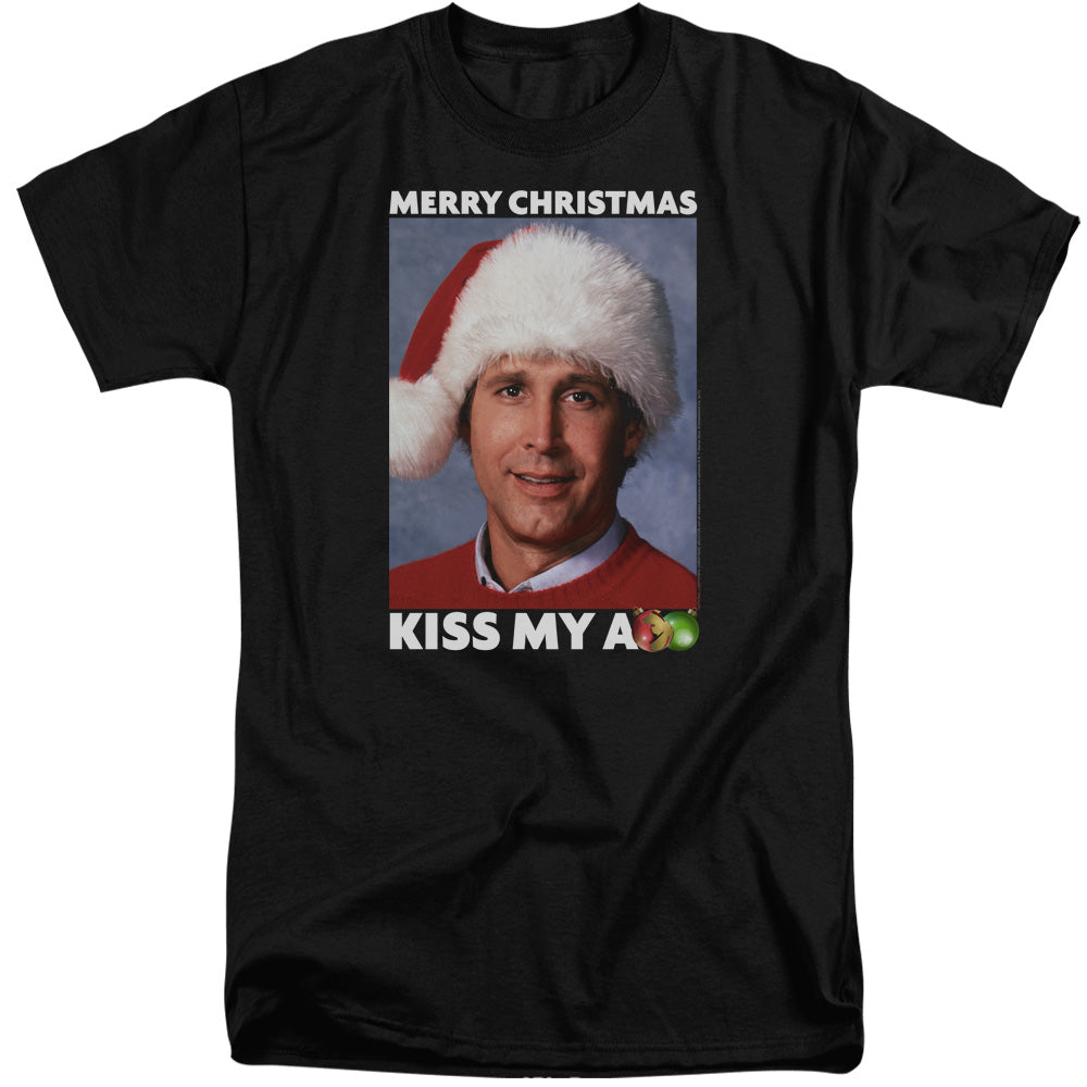 Christmas Vacation Merry Kiss Mens Tall T Shirt Black