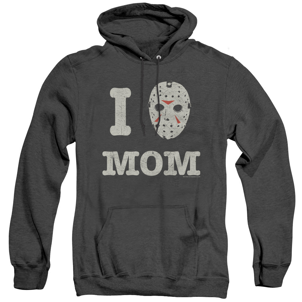 Friday The 13Th Mommas Boy Mens Heather Hoodie Black Officially Licensed