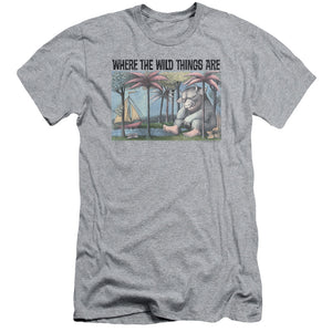 Where The Wild Things Are Cover Art Slim Fit Mens T Shirt Athletic Heather