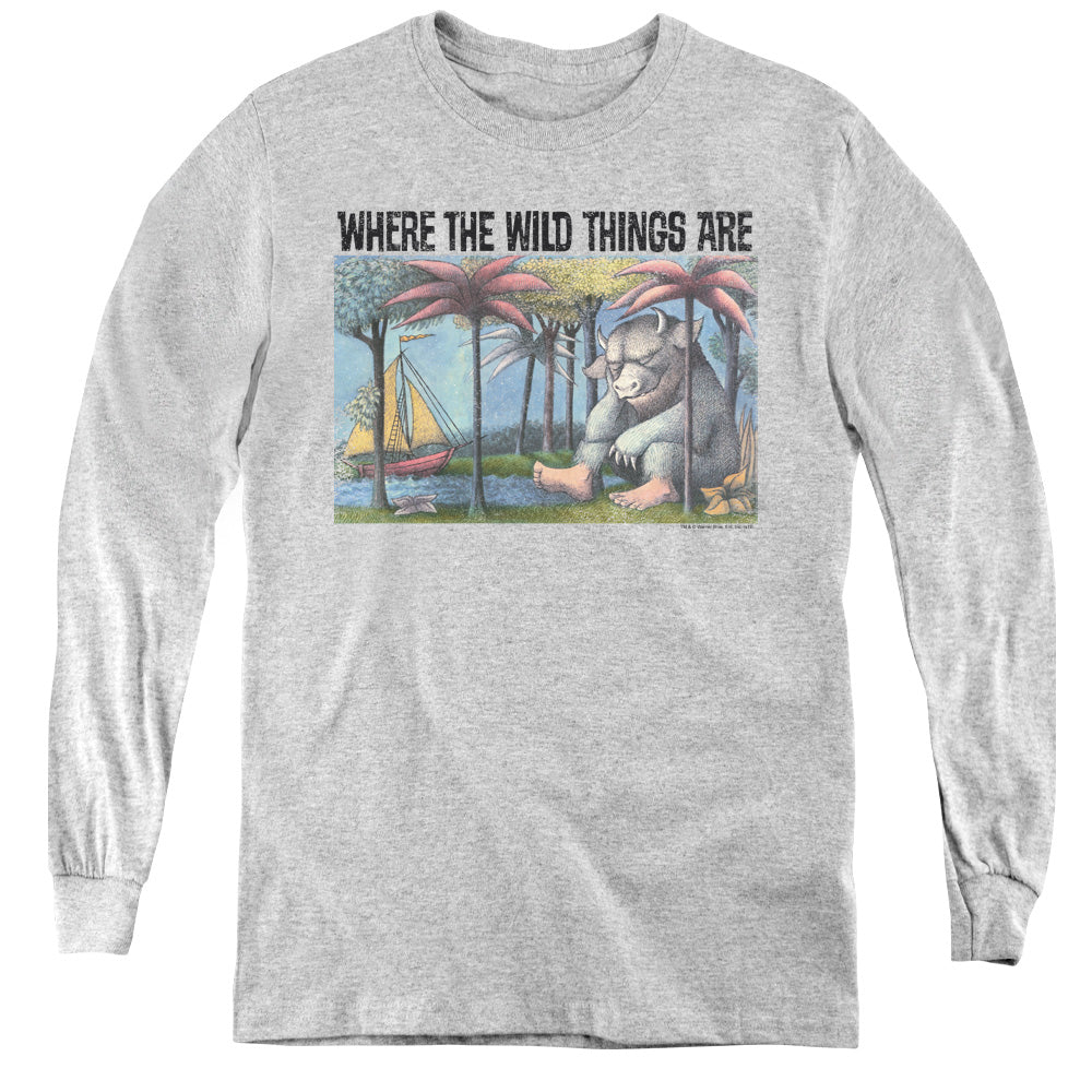 Where The Wild Things Are Cover Art Long Sleeve Kids Youth T Shirt Athletic Heather