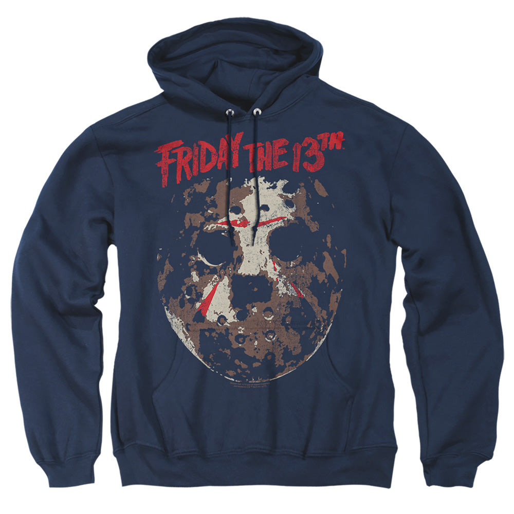 Friday The 13Th Rough Mask Mens Hoodie Navy Officially Licensed