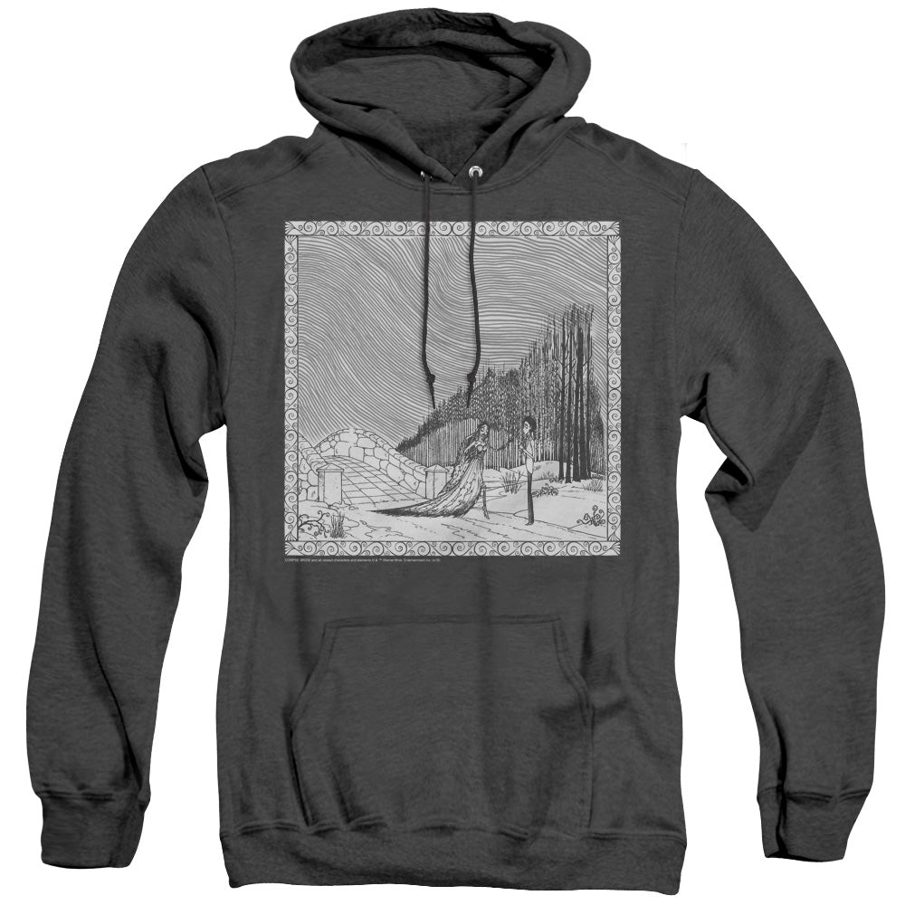Corpse Bride My Darling Mens Heather Hoodie Black Officially Licensed